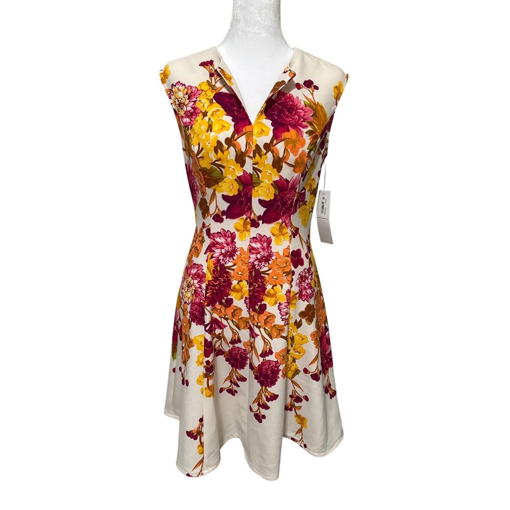 London Times floral knee length sleeveless floral dress size women's 4 NWT